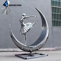 Sculpture de Danseuse en Acier Inoxydable Personnalisée, Statue d'Art Métallique Moderne pour Décoration Intérieure et Extérieure