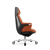 Chaise de bureau pivotante exécutive moderne et réglable, chaise de bureau en cuir PU, chaise de patron ergonomique