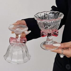 Vintage Pembe Fiyonklu Saplı Cam Bardak 230ml Kabartmalı Kadeh Şarap Şampanya Kokteyl Kahve Tatlı Toptan Satış - Product Image 5