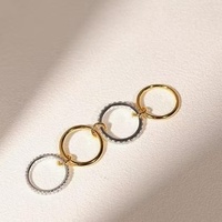Bagues anti-stress empilables en or pour femmes, plaquées or 14 carats, avec zircone cubique, style statement
