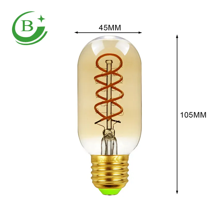 Lampu bohlam LED dasar E27 B22, lampu filamen T125 kualitas tinggi gaya Retro