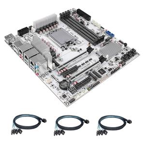 Материнская плата CWWK LGA 1700 mATX белый ПК с 10GbE 2 x 2.5GbE RJ45 LAN 4 x DDR5 настольная оперативная память W680 NAS материнская плата Micro ATX 12 Bay - Product Image 4