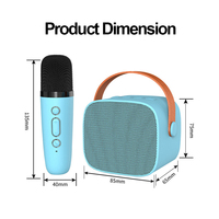 Haut-parleur karaoké portable P2 sans fil BT avec 2 microphones, lecteur de musique pour chanter et danser, cadeau de Noël pour enfants