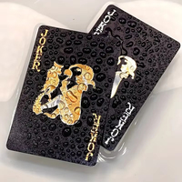 Jeu de cartes de poker noir et or, étanche, collection de cartes magiques Dmagic, jeu de société, coffret cadeau