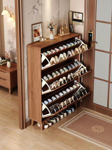 Zapatero Ultrafino y Duradero con Estructura de Madera Sintética para Entrada, Pasillo o Pared, Mueble de Hogar de Estilo Chino Moderno - Product Image 4
