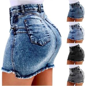 Femmes lavage Mini femme jupes courtes été femmes Sexy Denim jupe jupes pour femmes longueur au genou - Product Image 1