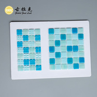 Tuiles de mosaïque en verre colorées de qualité supérieure, à points, pour la conception de piscines et de spas de complexes hôteliers