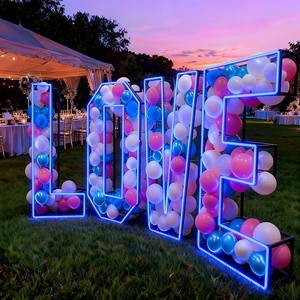 Letrero de Neón Personalizado con Soporte, Letras de Neón con Base, Decoración para Bodas, Luz para Fiestas, Números de Carpa Plegables, Directo de Fábrica - Product Image 6