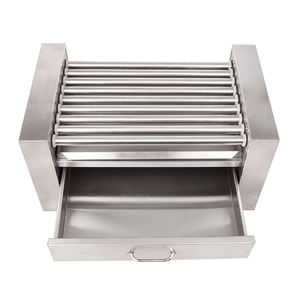 Grille de Hot-Dog électrique Commercial en acier inoxydable à 9 rouleaux et chauffe-chignon avec couvercle en acrylique - Product Image 4