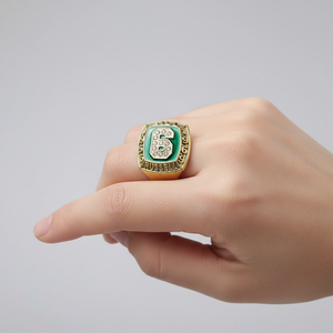 Gran Oferta: Clásico y Nostálgico Anillo Conmemorativo <span class=keywords><strong>de</strong></span> Boda <span class=keywords><strong>de</strong></span> Aleación Dorada <span class=keywords><strong>de</strong></span> Bill Russell, Estrella del Baloncesto del Hall Fame (1956-1969), Tendencia Europa América - Product Image 1