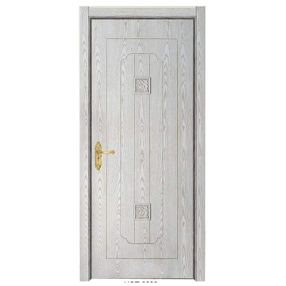 High Quality Single Leaf Honeycomb Paper Filled PVC Wooden Door For Bedrooms