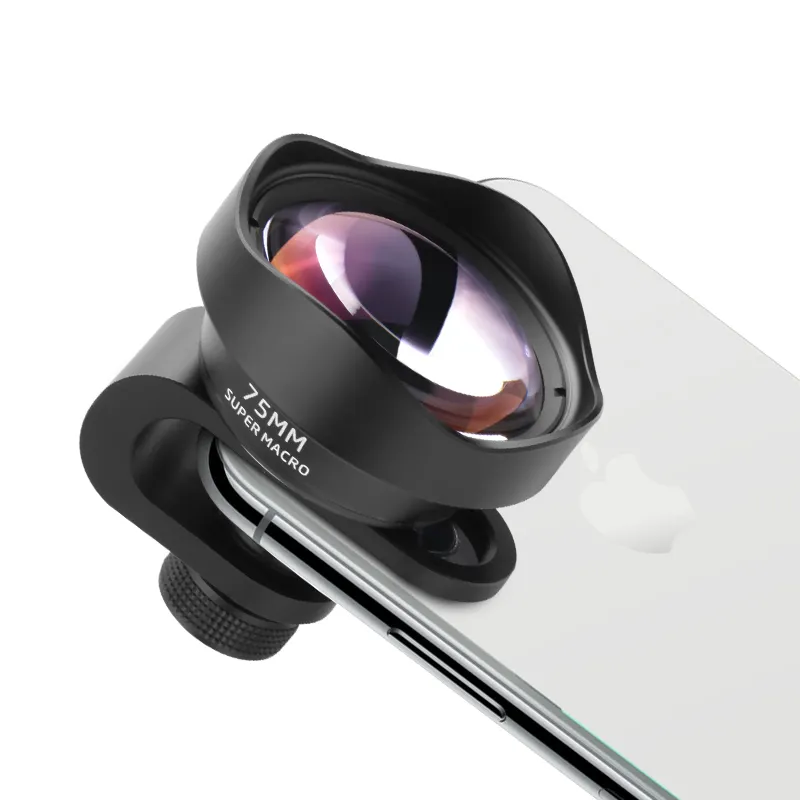 Ulanzi Lensa Makro Ponsel Pintar 75Mm, Tanpa Distorsi dengan Klip 17Mm untuk iPhone untuk Samsung Huawei Xiaomi