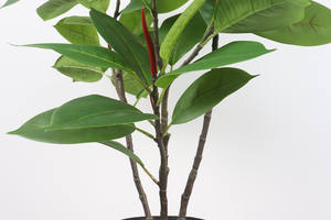 Nouveauté : Arbre artificiel tropical <span class=keywords><strong>ficus</strong></span> indien en plastique vert réaliste de 80 cm, en plastique + PE + soie - Product Image 4