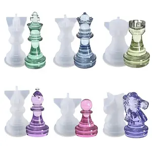 قالب قطعة الشطرنج الدولي ثلاثي الأبعاد قوالب سيليكون الإيبوكسي صناعة الشطرنج اليدوية
