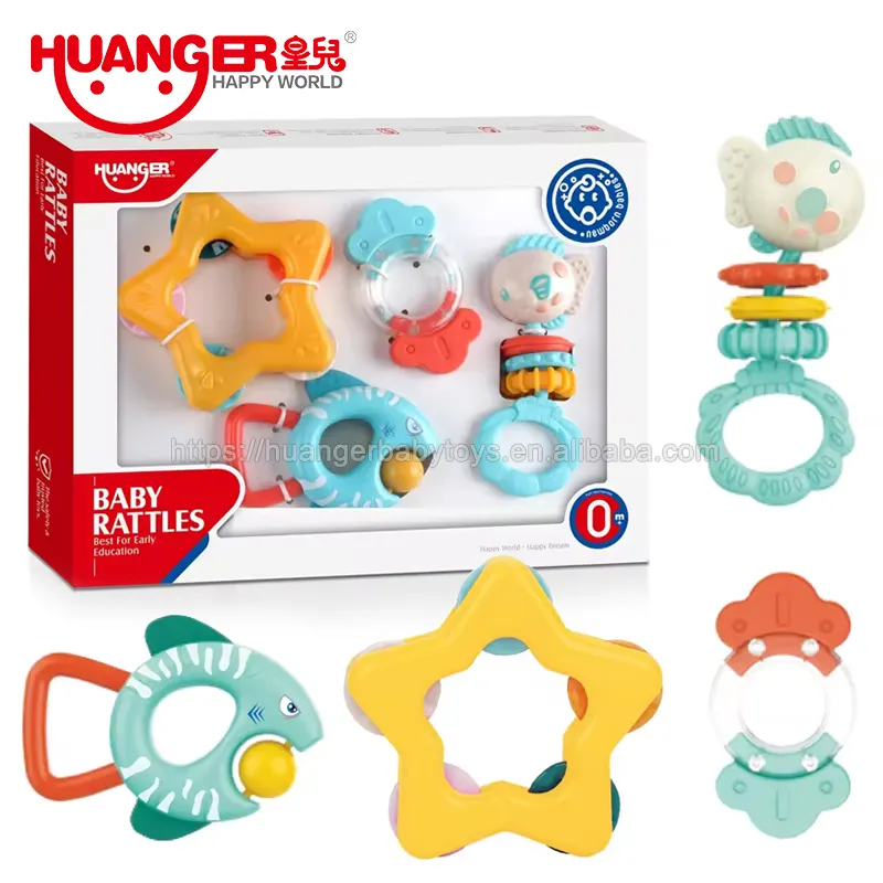 HuangerHE0135卸売シェーキングリングセット幼児ティーザー新生児ガラガラおもちゃセット赤ちゃん用