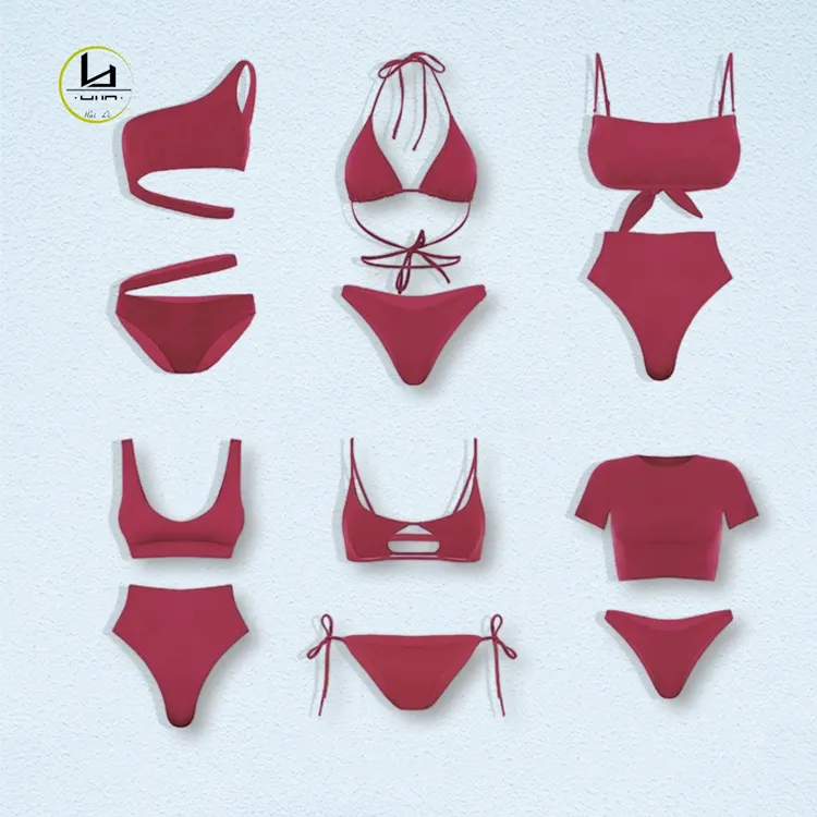 HuiLin swimwear OEM brand summer women beachwear bikini factory wholesale customized high quality swimwear bathing suit