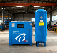 Compresseur d'air industriel à vis 7,5 kW 10 CV avec réservoir de 1 m³, 0,8 MPa 116 PSI 25 CFM en stock pour atelier et garage
