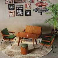 Fauteuil de paresseux américain simple Fauteuil de style industriel Fauteuil de canapé Vintage en fer Mobilier commercial Café Canapé de salon