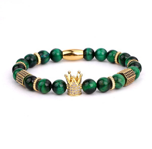 <span class=keywords><strong>Bracelet</strong></span> élastique pour hommes, fait à la main, en pierre précieuse naturelle de haute qualité, breloque en perles, logo <span class=keywords><strong>personnalisé</strong></span> - Product Image 1