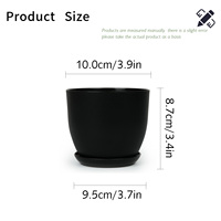 Jardinières d'intérieur modernes en plastique durable de 3,9 pouces, ensemble décoratif pour la maison et le jardin avec trou de drainage, pots de fleurs