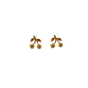 ต่างหูเชอร์รี่สแตนเลสสตีล 316L ชุบทอง PVD เครื่องประดับแฟชั่น - Product Image 1