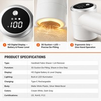Rasoir anti-bouloches électrique pour tissus, rechargeable USB-C, écran LCD, portable, pour pulls, fournisseur en gros