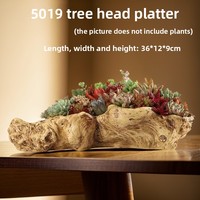 Pot Tanaman Mewah Ramah Lingkungan Berbahan Resin Motif Kayu dengan Desain Kepala Pohon yang Rumit dan Kontemporer untuk Sukulen dan Bunga Buatan Tahun 2025