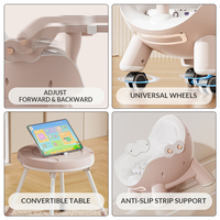 Chaise haute bébé convertible 3 modes, dossier ergonomique, anti-basculement, plateau double amovible, roues silencieuses, vente en gros, usine OEM