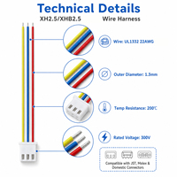 Câble FEP en cuivre étamé Xinya Industrial XH2.5 XHB2.5 JST Molex pour appareils intelligents, aéronefs sans pilote, robotique
