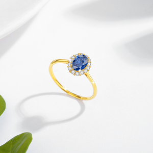 Nhẫn cưới/nhẫn đính hôn nữ vàng 14k rỗng, đá quý hình oval, zircon, ngọc lục bảo, ngọc hồng ngọc, sapphire, corundum cao cấp - Product Image 3