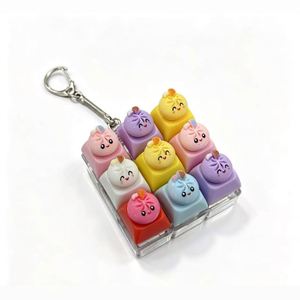 Porte-clés Squishy Halloween en forme de Dumpling Clicker, 9 grilles, visage souriant, à remontée lente, jouet sensoriel anti-stress, pendentif de sac à dos - Product Image 4