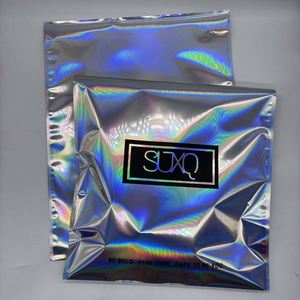 Stock Size Custom LOGO Holographic Mailer Glossy Aluminium Laser Shipping Mailer for Clothing Mailing Bags Small Medium Big - Product Image 3