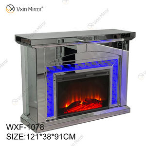 מודרני הוביל אח חשמלי עם מראה יהלום חם למכירה ארון מסוגנן עבור סלון בית שימוש חומר זכוכית עץ - Product Image 3