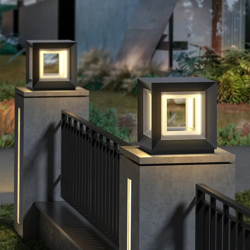 Outdoor IP65 Waterproof Garden Fence Gate Landscape Decoration Lighting Villa Column Lamp Led Post Pillar Light