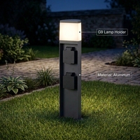 Lampe de jardin à LED en aluminium avec douille G9, indice de protection IP44, AC 220-240V, installation souterraine pour usage domestique et professionnel