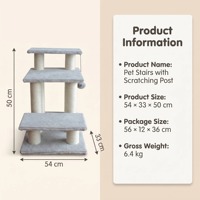 Escalier pour animaux de compagnie de luxe en corde de sisal et panneaux de particules avec colonne à gratter pour chat pour Halloween
