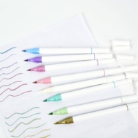 Marqueurs à double embout et pointe fine en plastique métallisé scintillant pour le dessin sur papier noir, la décoration de journal et la calligraphie