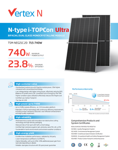 Paneles Solares Bifaciales Trina Solar TSM-NEG21C.20 de 740W/730W/720W/715W, Tipo N, I-TopCon, Panel Fotovoltaico de Doble Vidrio y Media Celda IB - Product Image 2