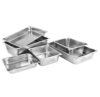 Perforierte Gastro norm pfanne Edelstahl-Gastro norm behälter mit Deckel 65mm 100mm 150mm Gn-Pfannen in Lebensmittel qualität