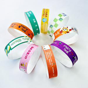 Customizable Colorful Glitter Laser Waterproof Folk Art PET Paper Holographic 19mm Band Width CMYK Promotional Wristbands