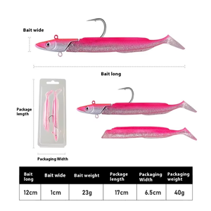 Esca da <span class=keywords><strong>Pesca</strong></span> B Palmer 120mm 23g, Squalo di Sabbia in Silicone <span class=keywords><strong>con</strong></span> Testa in Piombo, Coda a T in Plastica, Esca Morbida - Product Image 6