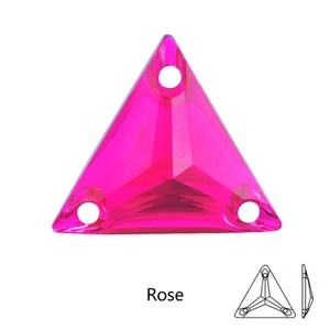 OLeeya Vente en gros de cristaux à coudre en résine triangulaires de 12 mm, 16 mm, 22 mm, strass à dos plat à coudre pour accessoires vestimentaires - Product Image 4