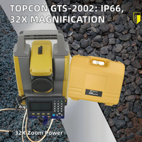 Estación Total GPS Topcon GTS-2002 con Clasificación IP66, Aumento de 32X, Precisión Angular de 2'', Precisión de 2mm+2ppm, Prismas GM102 GM105 GM52