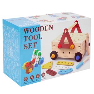 Nouvelle valise d'outils de réparation en bois pour enfants, avec vis et écrous à assembler et démonter, développe la dextérité manuelle, jouet éducatif - Product Image 2