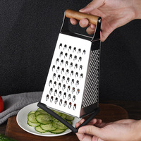 Rallador de Acero Inoxidable, Cortador de Verduras, Triturador de Alimentos, Utensilio de Cocina de 4 Lados para Queso