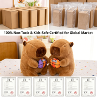 Mignon Capybara Peluche Animal Jouet en Peluche Nouveau Rugby Sports Capybara pour Enfants Collectionneurs Anniversaire Grab Machine Peluche Jouet