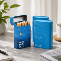 Boîte à cigarettes rectangulaire en aluminium personnalisée avec couvercle à charnière, revêtement UV, logo personnalisé