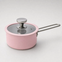 Juego de Ollas de Acero Inoxidable 304 Rosa al por Mayor, Estilo Coreano, 9 Piezas, para Inducción, Juego de Ollas para Sopa Caliente