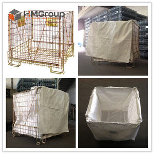 <span class=keywords><strong>Cage</strong></span> en métal préformé en acier doux, pliable, empilable, personnalisée pour entrepôt, avec sac - Product Image 3