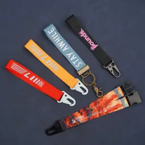 Tùy Chỉnh Eagle Móc Chìa Khóa Carabiner Ngắn Polyester Dây Buộc Dây Đeo Keychain